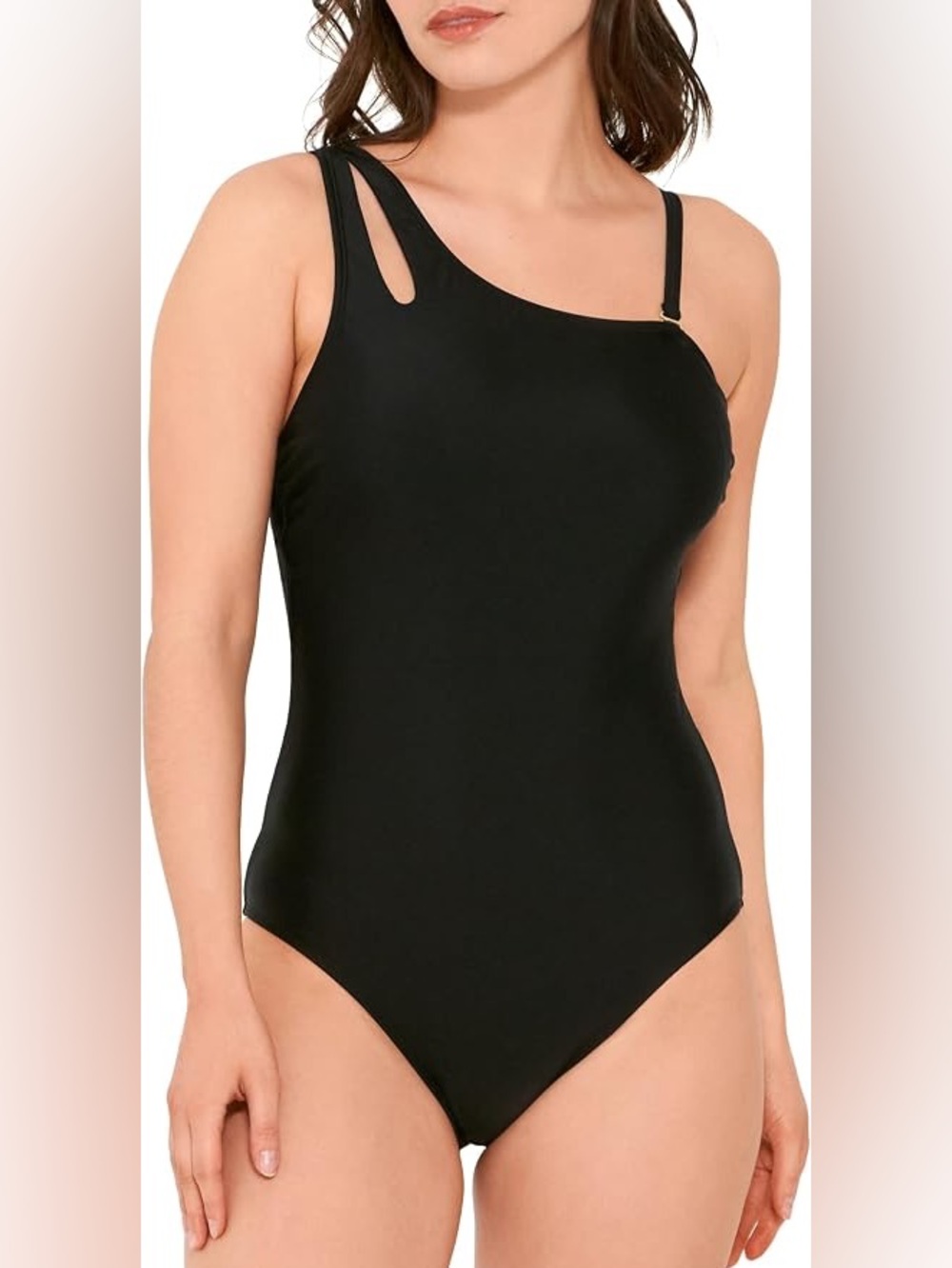 Captiva Black One Shoulder Convertible One Piece Swimsuit - Small